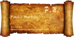 Pauli Martin névjegykártya